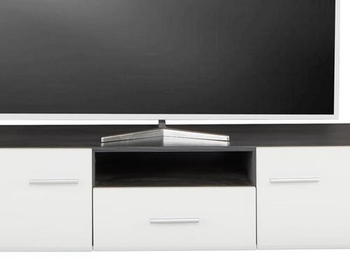 Dnevni Regal Concerto, Bela, Črna, Visoki Sijaj, Led - srebrne barve/črna, Moderno, umetna masa/steklo (308/190/41cm) - Modern Living
