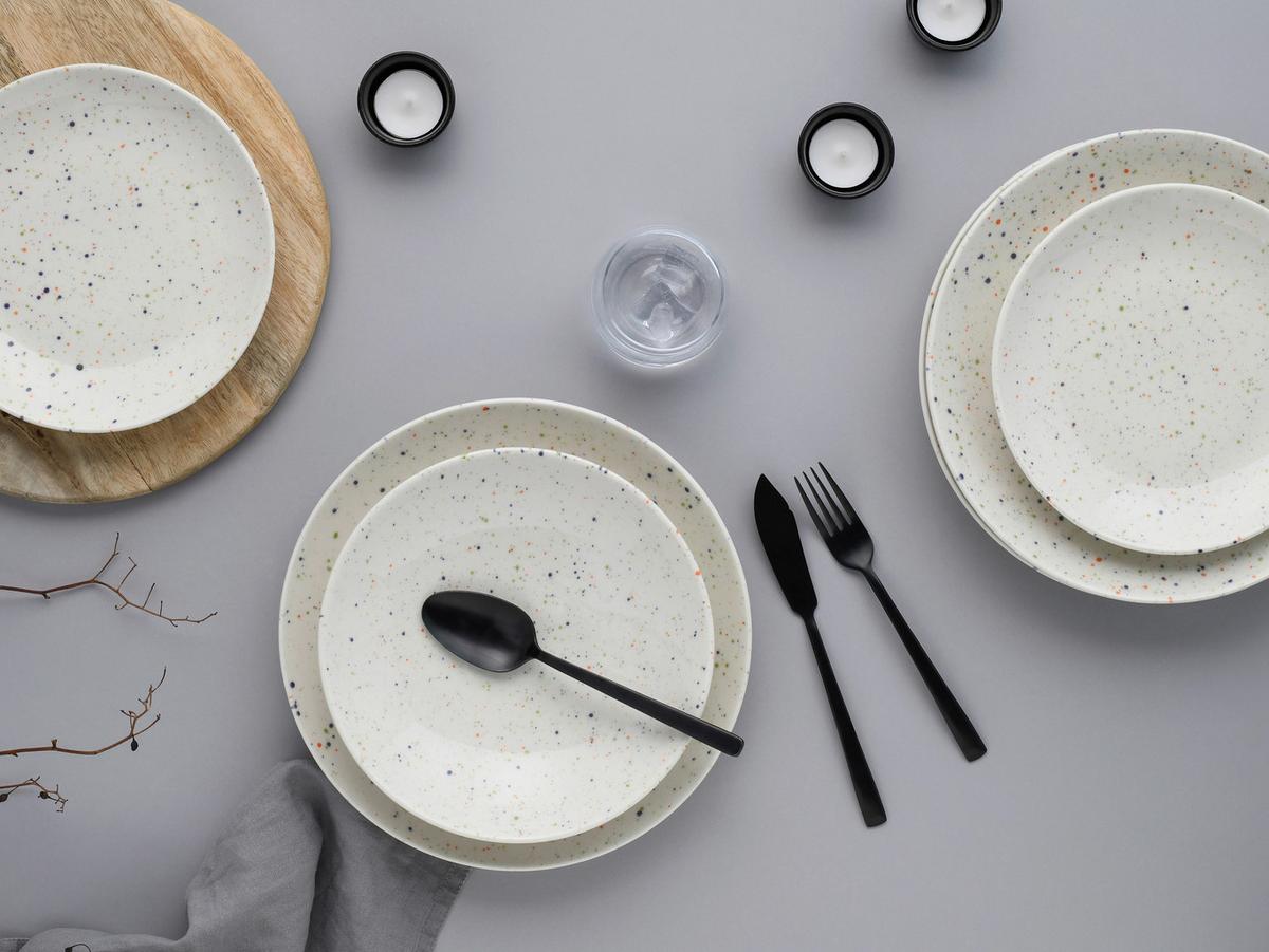 Jedilni Servis Confetti White, 12-Delni - krem barve, Basics, keramika - Creatable