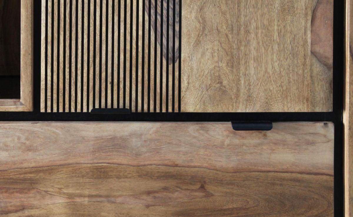 WITRYNA BANDUNG - kolor naturalny/czarny, Modern, metal/drewno (100/180/40cm) - Livetastic