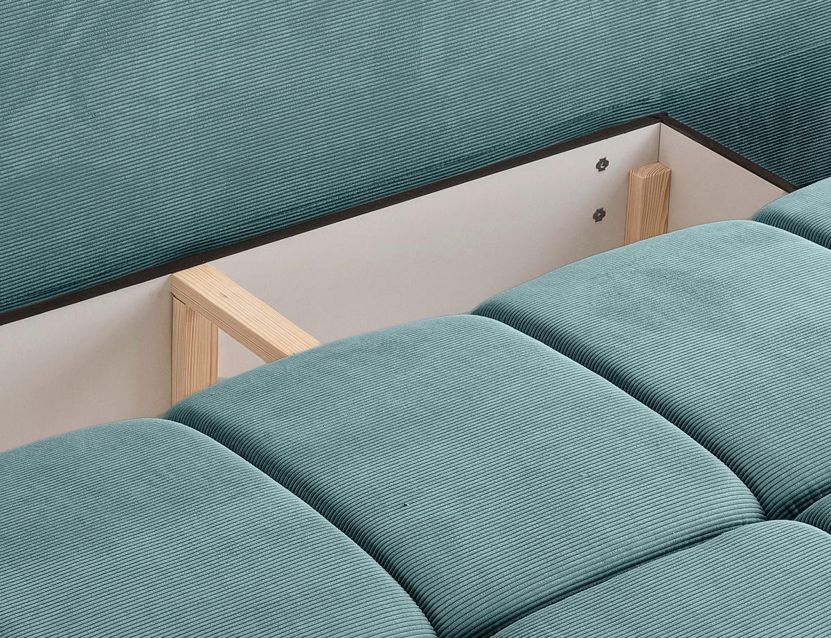 Schlafsofa Lauder Mintblau - Schwarz/Minttürkis, Basics, Holz/Kunststoff (207/93/105cm) - MID.YOU