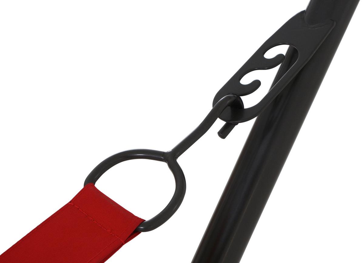 Hängematte Bahia ca. 105x305 cm Rot/Grau - Dunkelgrau/Rot, KONVENTIONELL, Textil/Metall (105/104/305cm) - Siena Garden