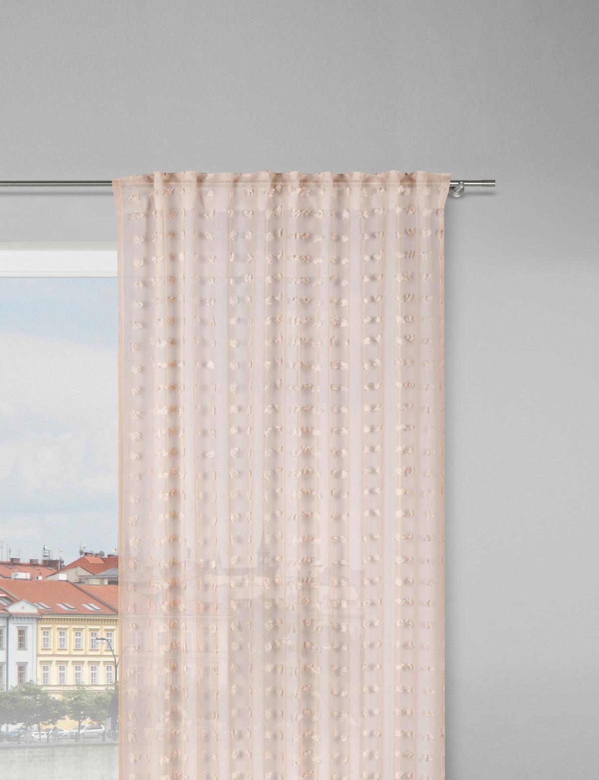 Készfüggöny Bella - rózsaszín, Romantik / Landhaus, textil (140/245cm) - Modern Living