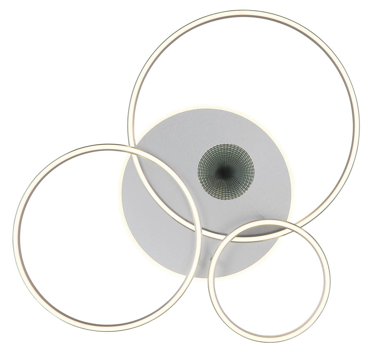 Led Stropna Svjetiljka Invertina - bijela/srebrne boje, Design, metal/plastika (90/70/13cm) - Globo