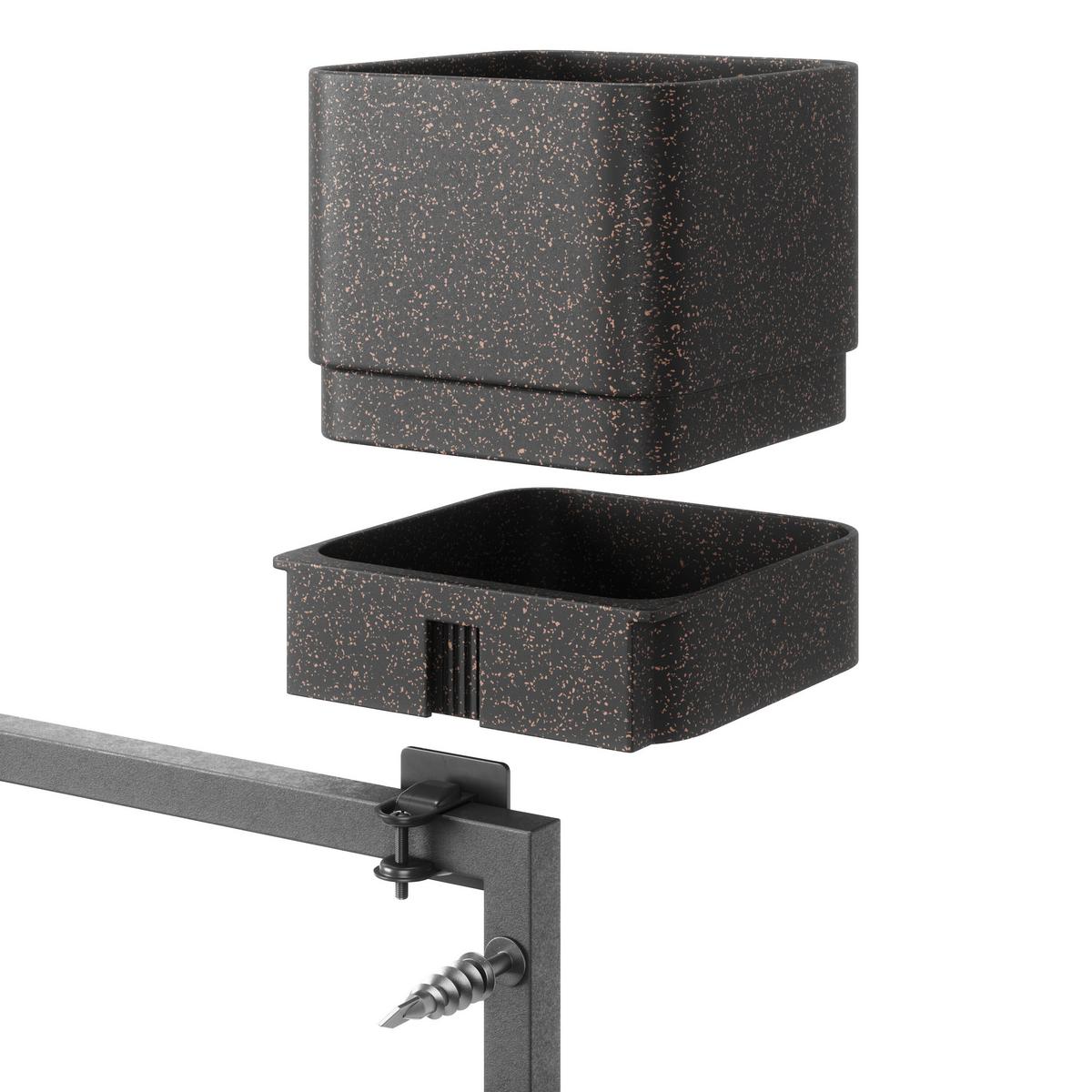 Pflanzentopf Cubiko Schwarz - Schwarz, KONVENTIONELL, Kunststoff/Textil (36/18/72cm) - Umbra