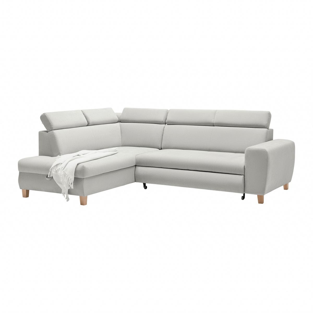 Wohnlandschaft Lugo Grauweiß - Grauweiß, MODERN, Holz/Kunststoff (205/98/266cm) - Mömax