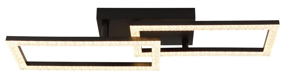 Led Stropna Svjetiljka Crna - prozirno/crna, Design, metal/plastika (61,5/19,5/9,3cm) - Globo