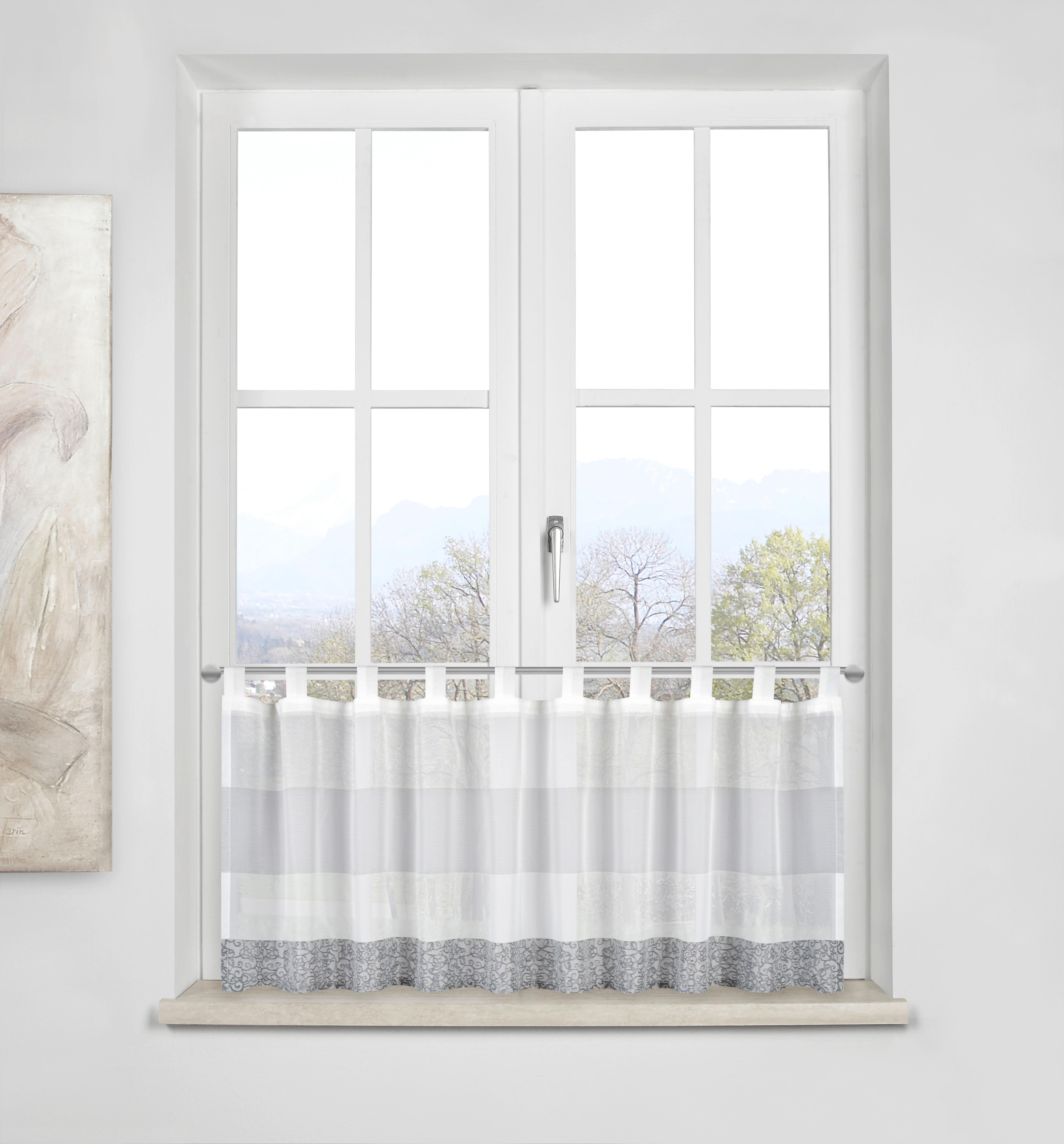 FIRANA KRÓTKA SLOMUR - biały/szary, Basics, tkanina (140/50cm) - Esposa