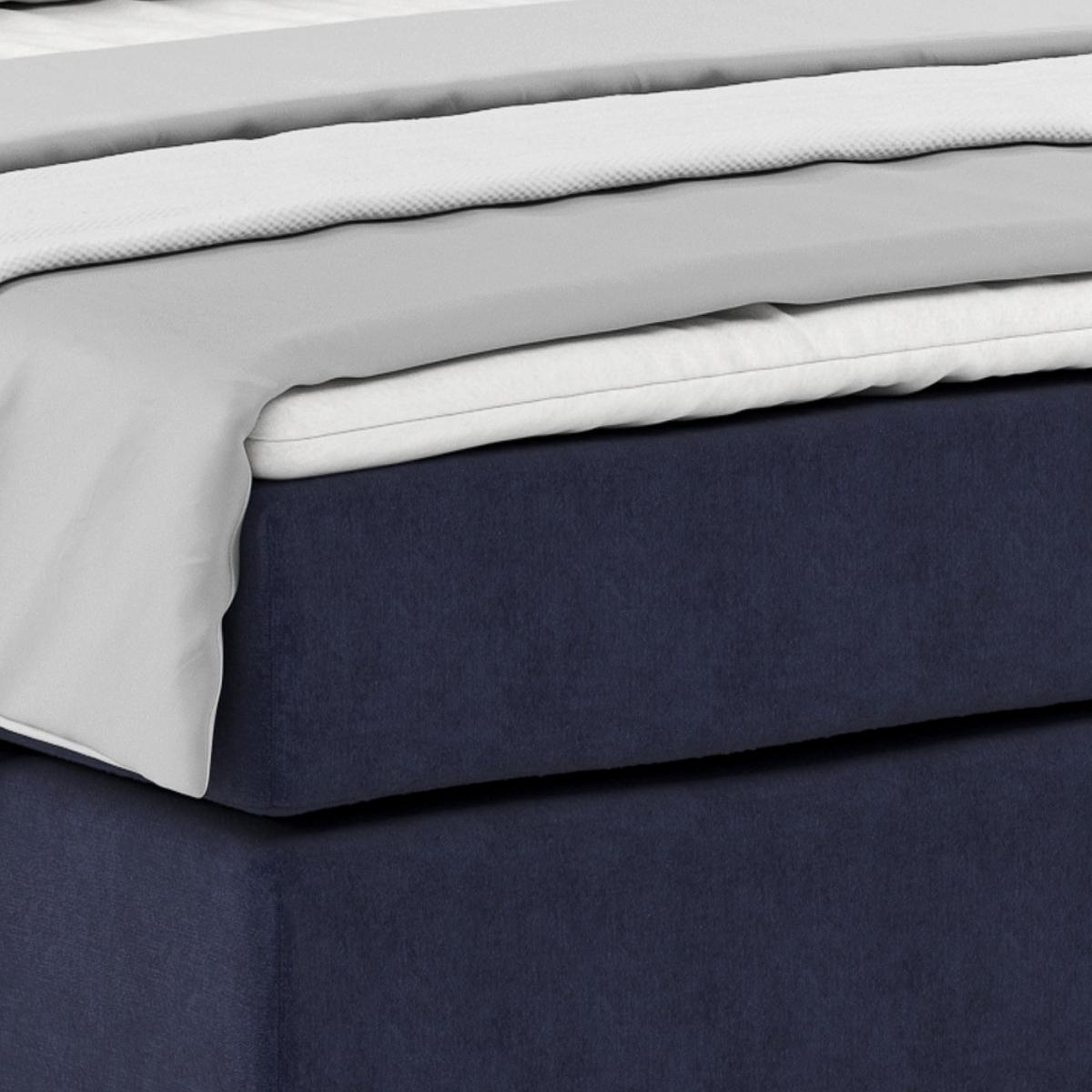 Boxspring Krevet Nero - boje kroma/plava, Konvencionalno, tekstil/metal (140/200cm) - Best Price