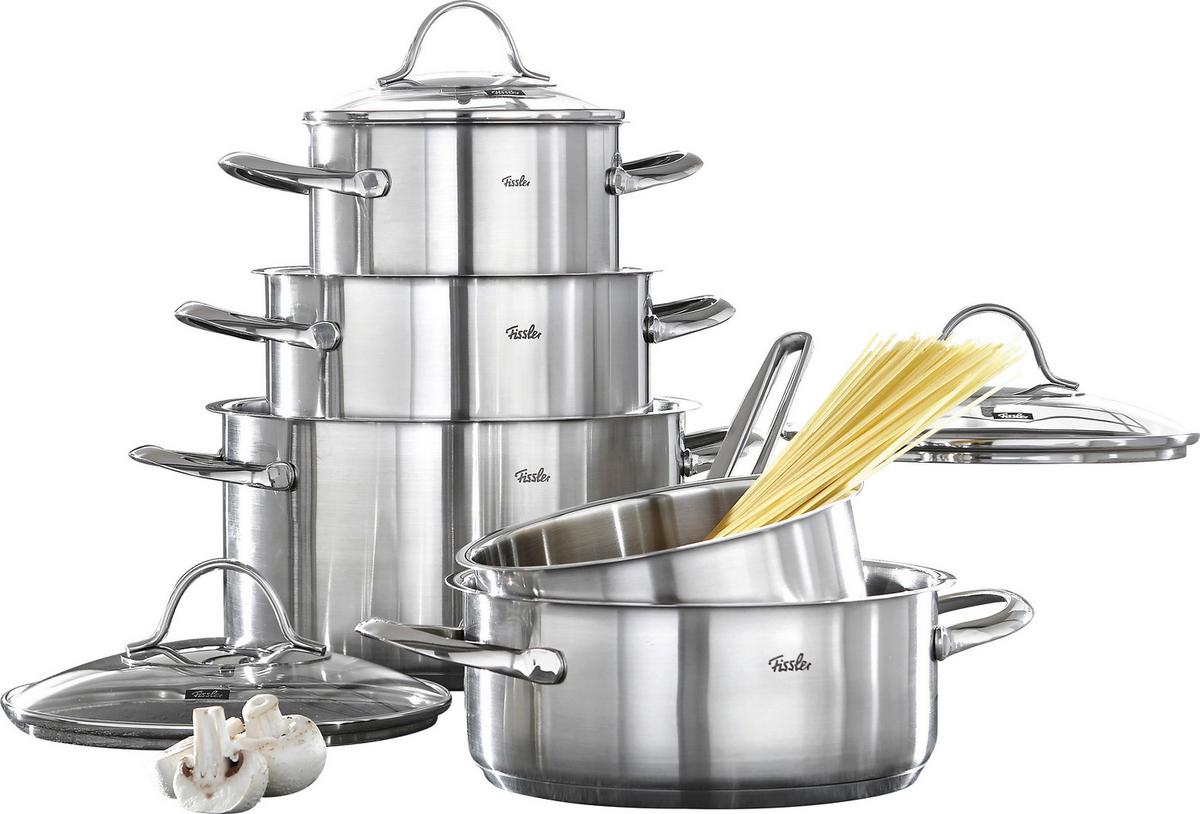 ZESTAW GARNKÓW 00211405000 FISSLER - kolor srebrny/przejrzysty, Basics, metal/szkło - Fissler