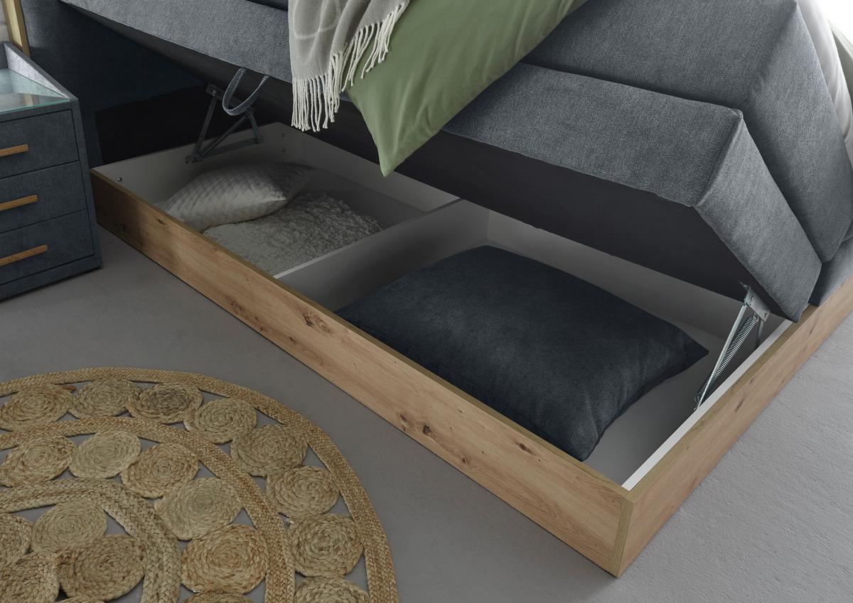 Boxspringbett Preston ca. 180x200 cm Anthrazit - Anthrazit, MODERN, Holz/Holzwerkstoff (180/200cm) - Livetastic