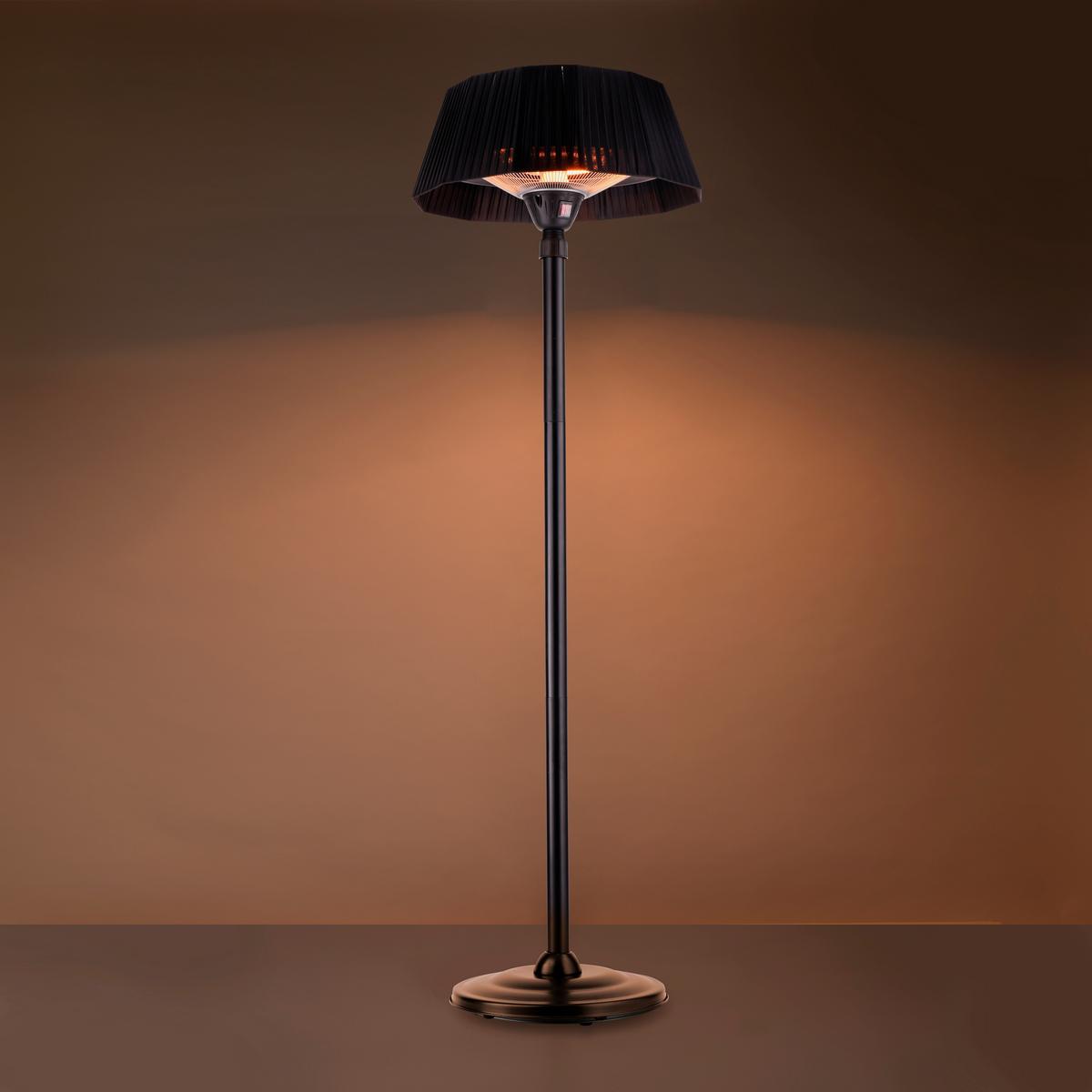 Terrassenstrahler Glow Schwarz max. 1000/2000 Watt - Schwarz, Design, Metall (65/220cm)