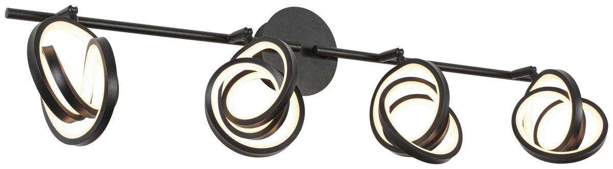 Led Spotlámpa Rundi - fekete, Modern, műanyag/fém (83/12/18cm) - Modern Living
