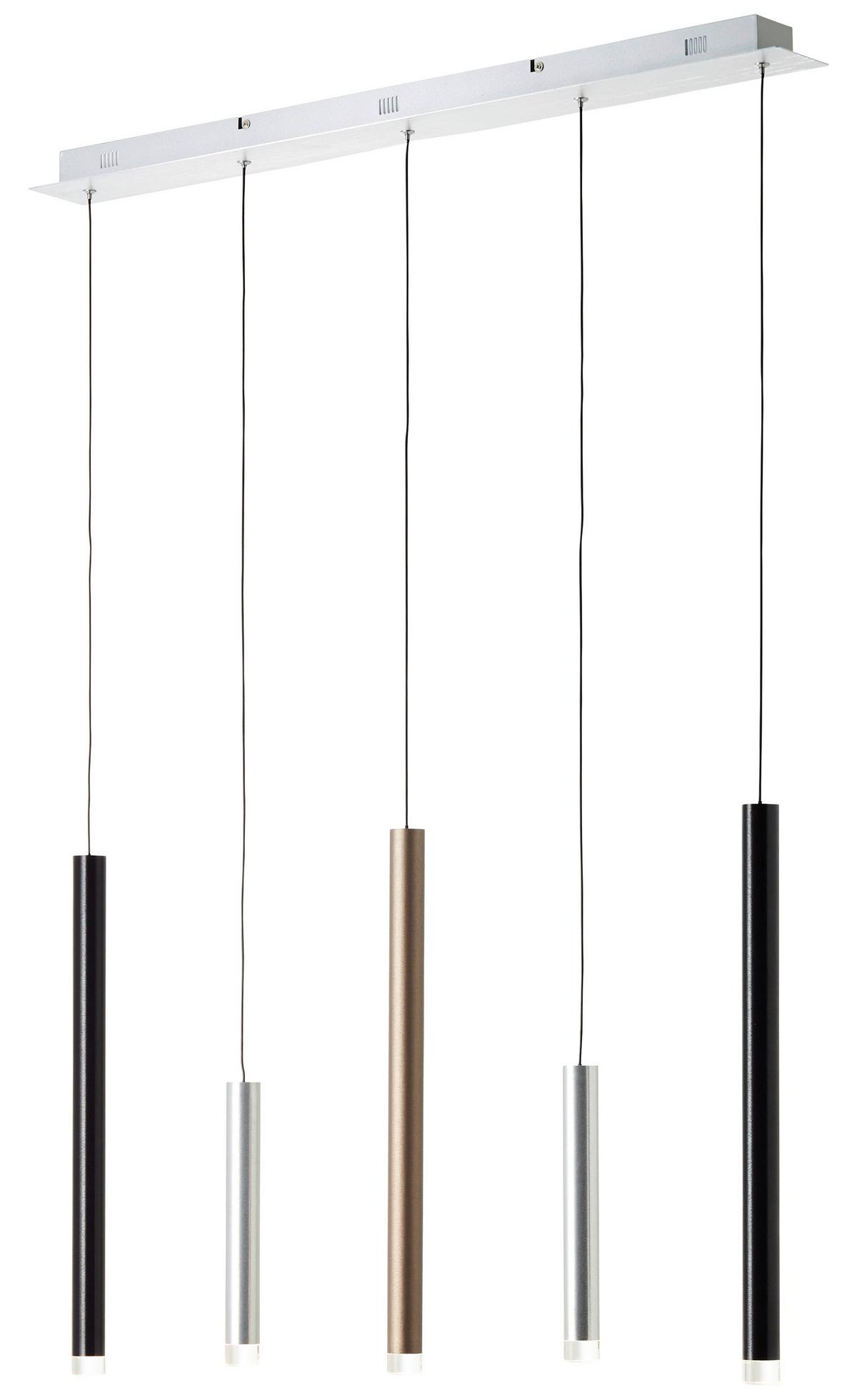LAMPA WISZĄCA LED G93762/21 CEMBALO - czarny/kolor aluminiowy, Trend, tworzywo sztuczne/metal (89/8,5/120cm)