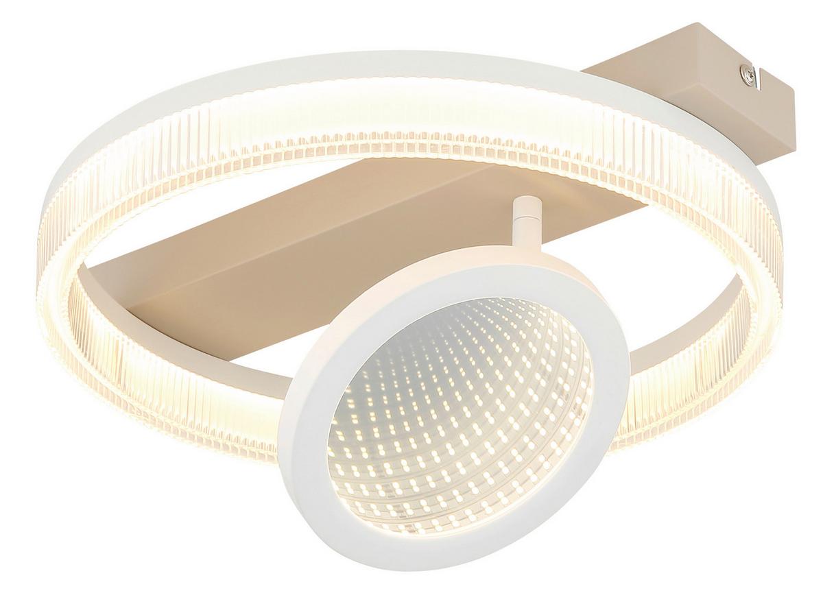 Led Stropna Svjetiljka Zara - bijela/boje pijeska, Design, metal/plastika (36/33/10cm) - Globo