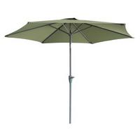 parasol Akane in Olivgrün - vert olive/couleur argentée, métal/matière synthétique (270/245cm) - Modern Living