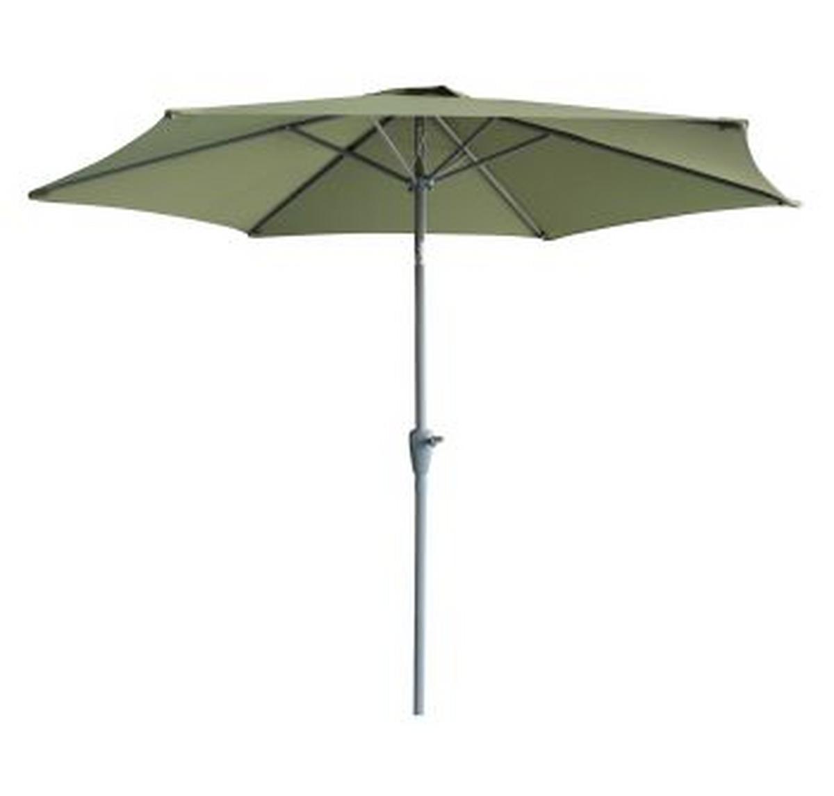 parasol Akane in Olivgrün - vert olive/couleur argentée, métal/matière synthétique (270/245cm) - Modern Living