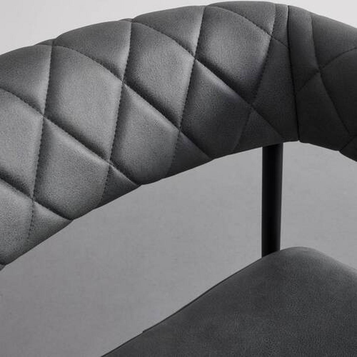KRZESŁO Z PODŁOKIETNIKAMI LANI - czarny/szary, Modern, metal/drewno (55/76/57cm) - Bessagi Home