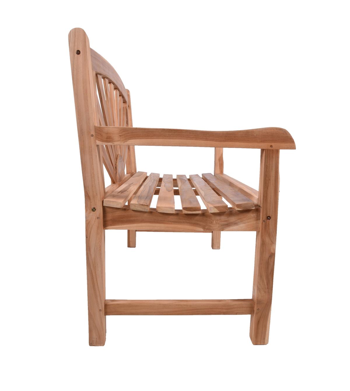 Gartenbank Marisa Teak 2-Sitzer - Braun/Teakfarben, MODERN, Holz (110/92/64cm) - Gardenson