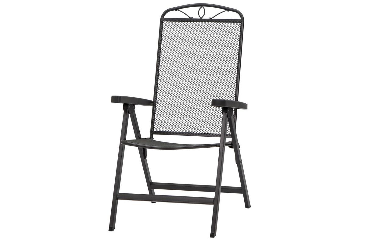 GARTENKLAPPSESSEL P23493 - Anthrazit, KONVENTIONELL, Metall (65/103/60cm) - Siena Garden