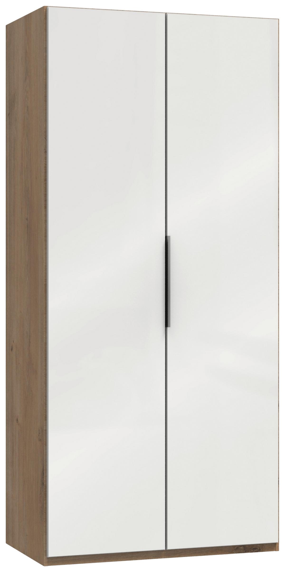 Ormar S Klasičnim Vratima Level 36d - boje hrasta/bijela visoki sjaj, Moderno, drvni materijal (100/216/58cm) - Modern Living