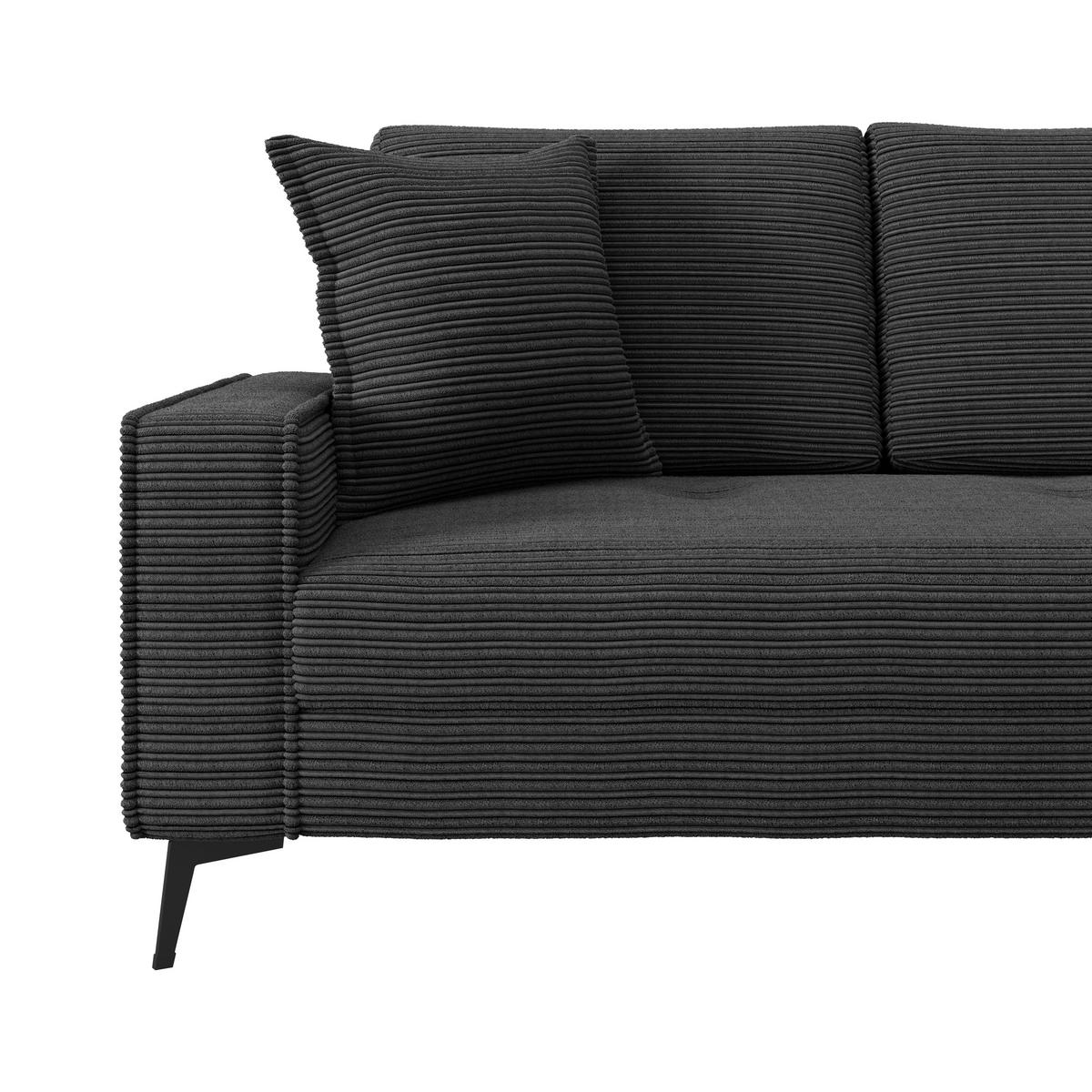 Kutna Garnitura Zero - crna, Trend, tekstil (286/173cm)