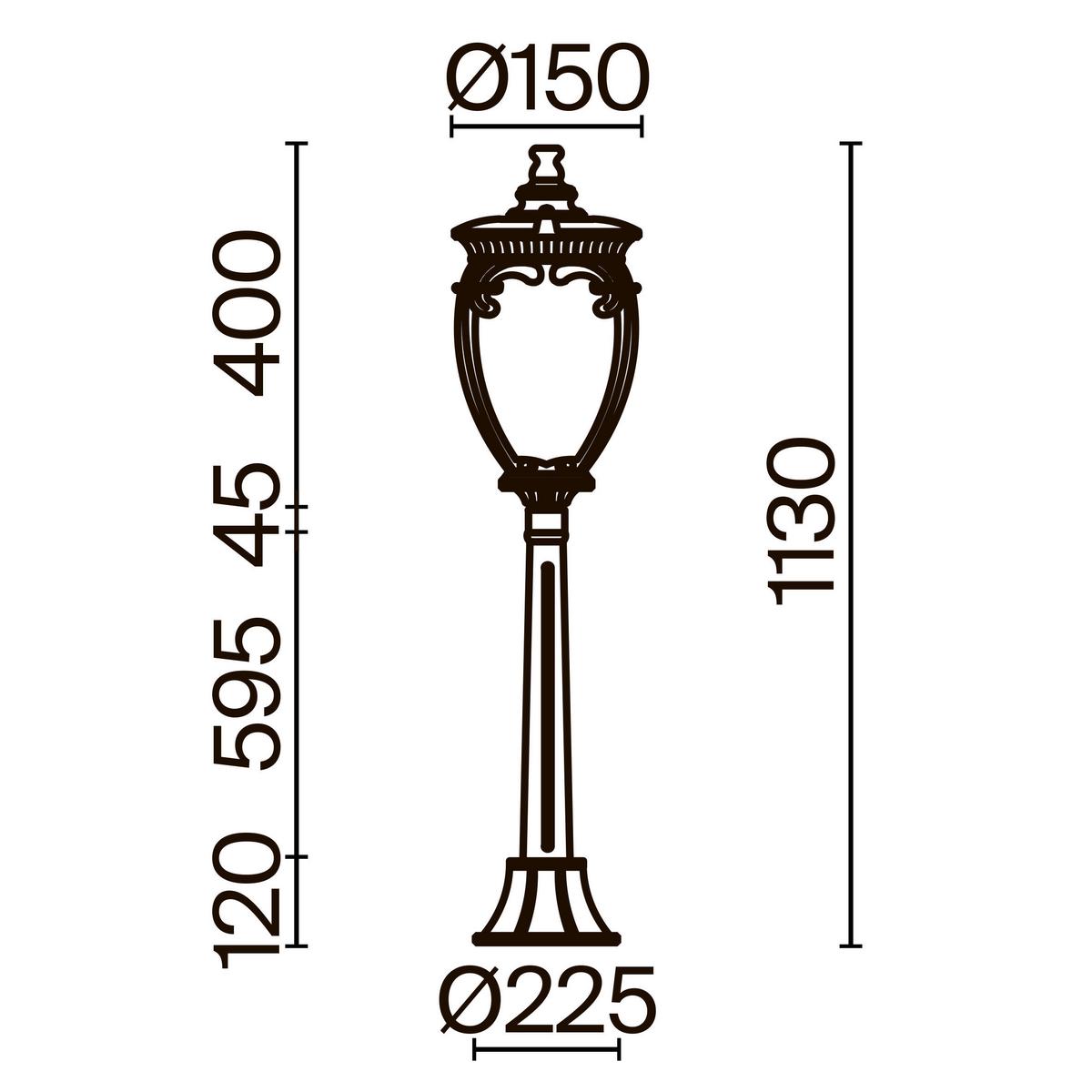 Außenstehleuchte Fleur Bronzefarben max. 60 Watt - Bronzefarben, Trend, Glas/Metall (113/113/15cm) - MAYTONI