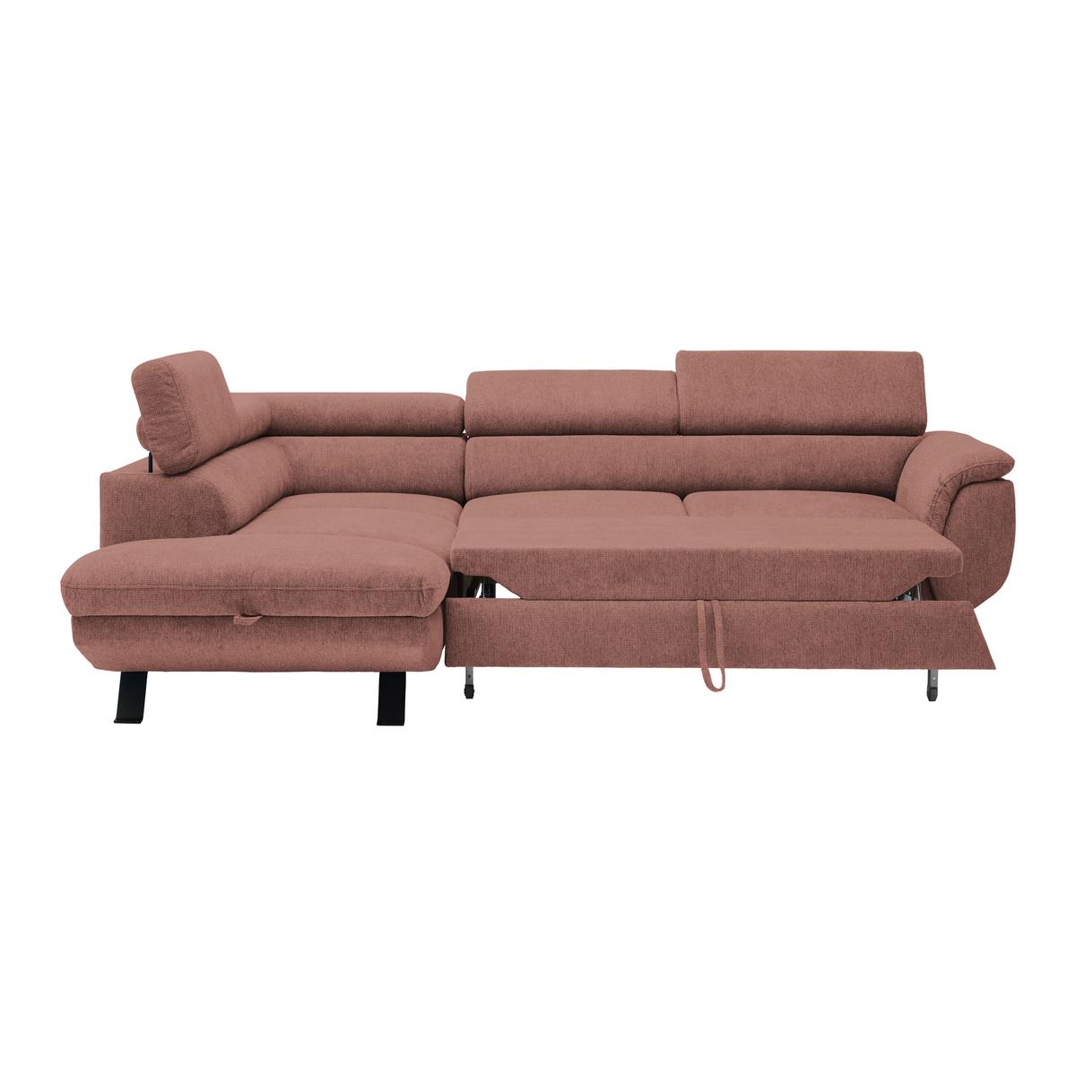 Ecksofa Raven Koralle - Koralle/Schwarz, MODERN, Textil/Metall (198/257cm) - Mömax