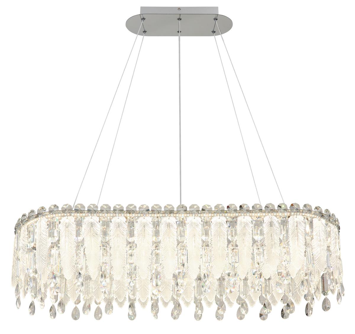 LED-HÄNGELEUCHTE 67176-70 KLUNKA - Klar/Chromfarben, Lifestyle, Glas/Kunststoff (99/36/120cm) - Globo