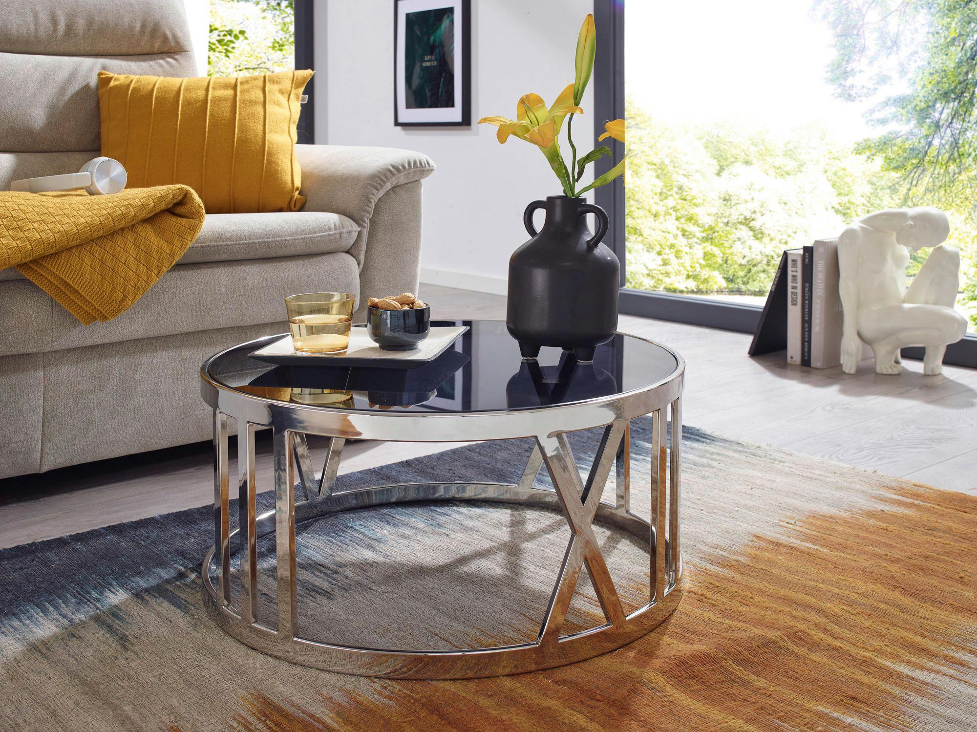 Klubska Miza Wohnling - srebrne barve, Design, steklo (60/60/30cm) - MID.YOU