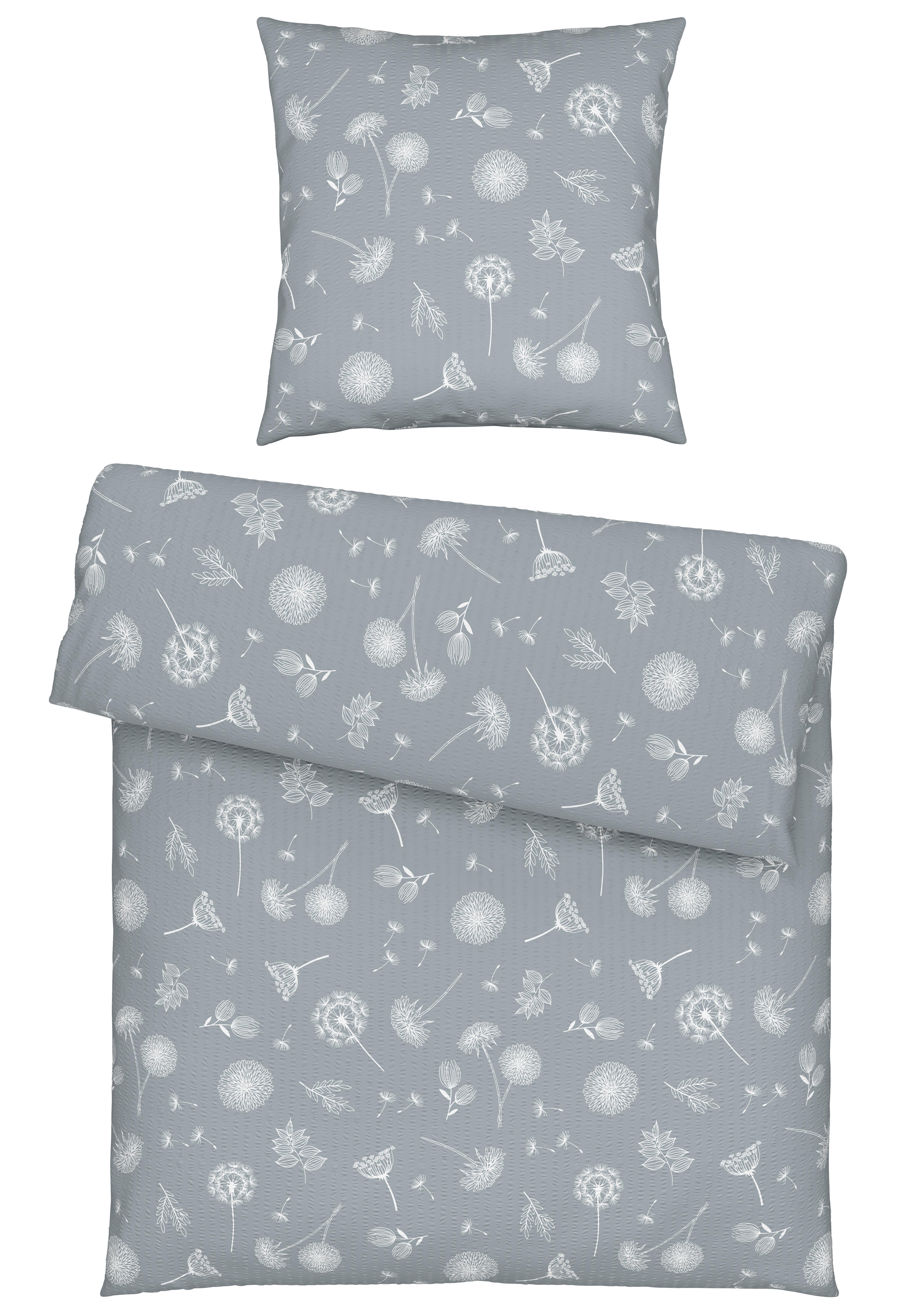 Bettwäsche Pusteblume XL Grau ca. 155x220cm - Grau, KONVENTIONELL, Textil (155/220cm) - Modern Living