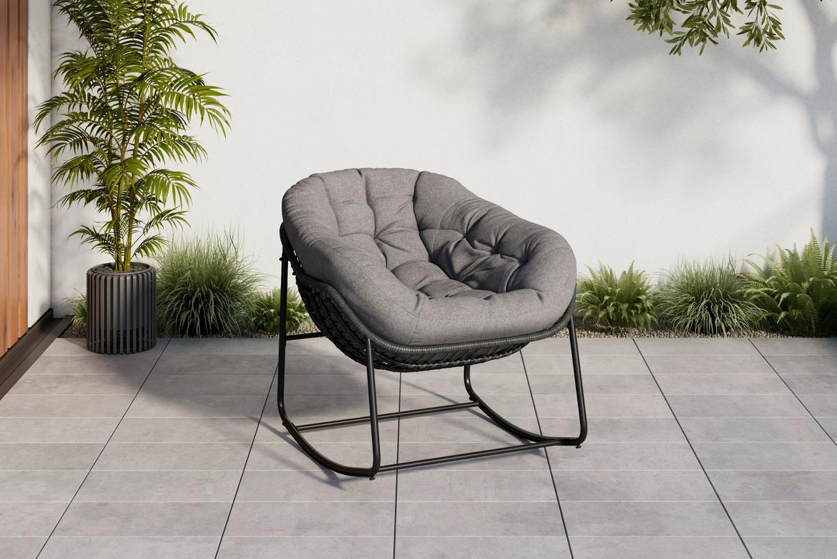 Vrtni Gugalnik Alicante, Siva - temno siva/siva, Basics, kovina/umetna masa (95/80/111cm) - Mömax