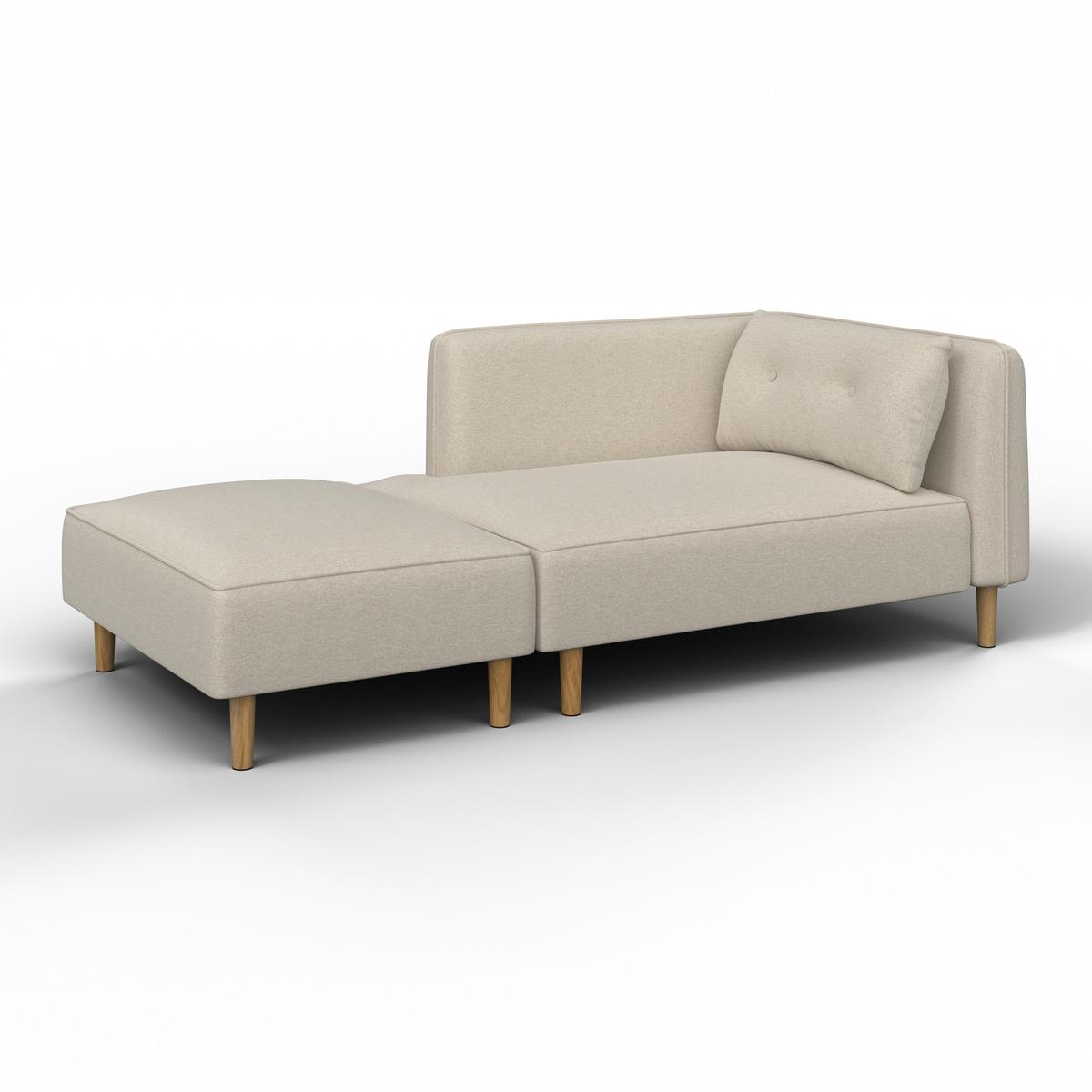 Canapea sezlong FANNY - gri-maro, Modern, lemn/textil (154/55/73cm) - Bessagi Home