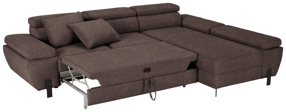 Kutna Garnitura Molina Mini - smeđa/crna, Moderno, drvni materijal/drvo (277/189cm) - Mömax