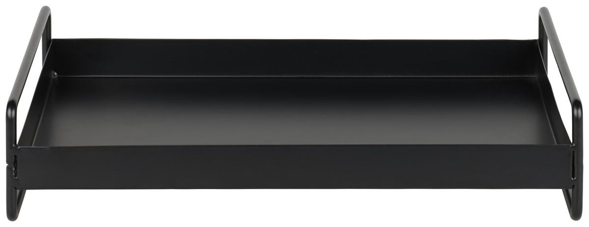 Dekotablett Leona Schwarz - Schwarz, Metall (30,8/20/7cm) - Mömax