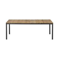 Gartentisch Mood Classic Anthrazit/Teak - Anthrazit/Teakfarben, Natur, Holz/Metall (209/100/74cm) - Gardenson