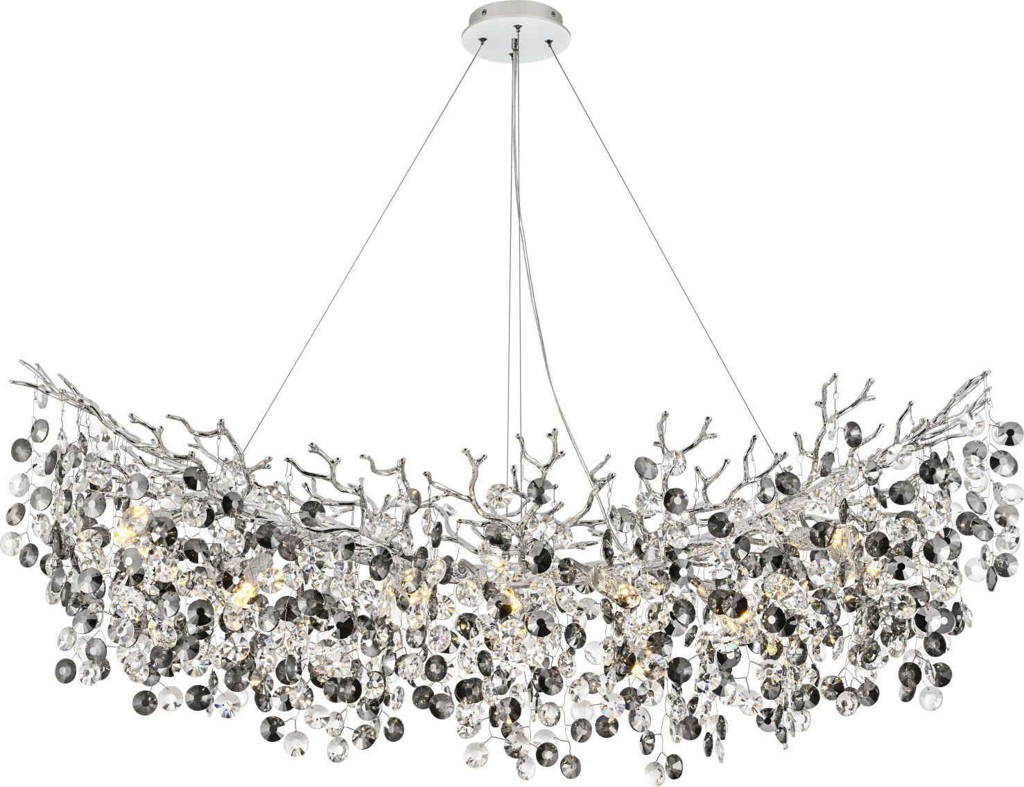 LAMPA WISZĄCA IPSWICH *SBN* - kolor chromowy, Lifestyle, metal/szkło (120/44/150cm) - Novel