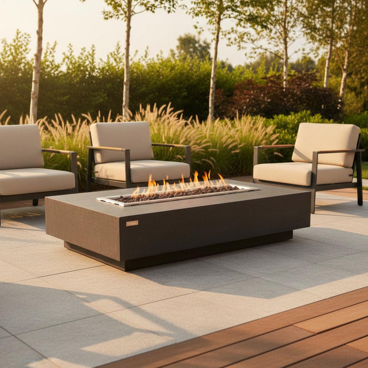 Feuerstelle Hampton Dunkelgrau - Dunkelgrau, KONVENTIONELL, Stein/Metall (35/35/142cm) - Gardenson