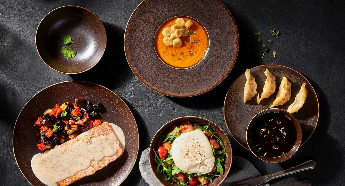 KOMBISERVICE POWERFUL - Schwarz/Braun, Trend, Keramik - Mäser