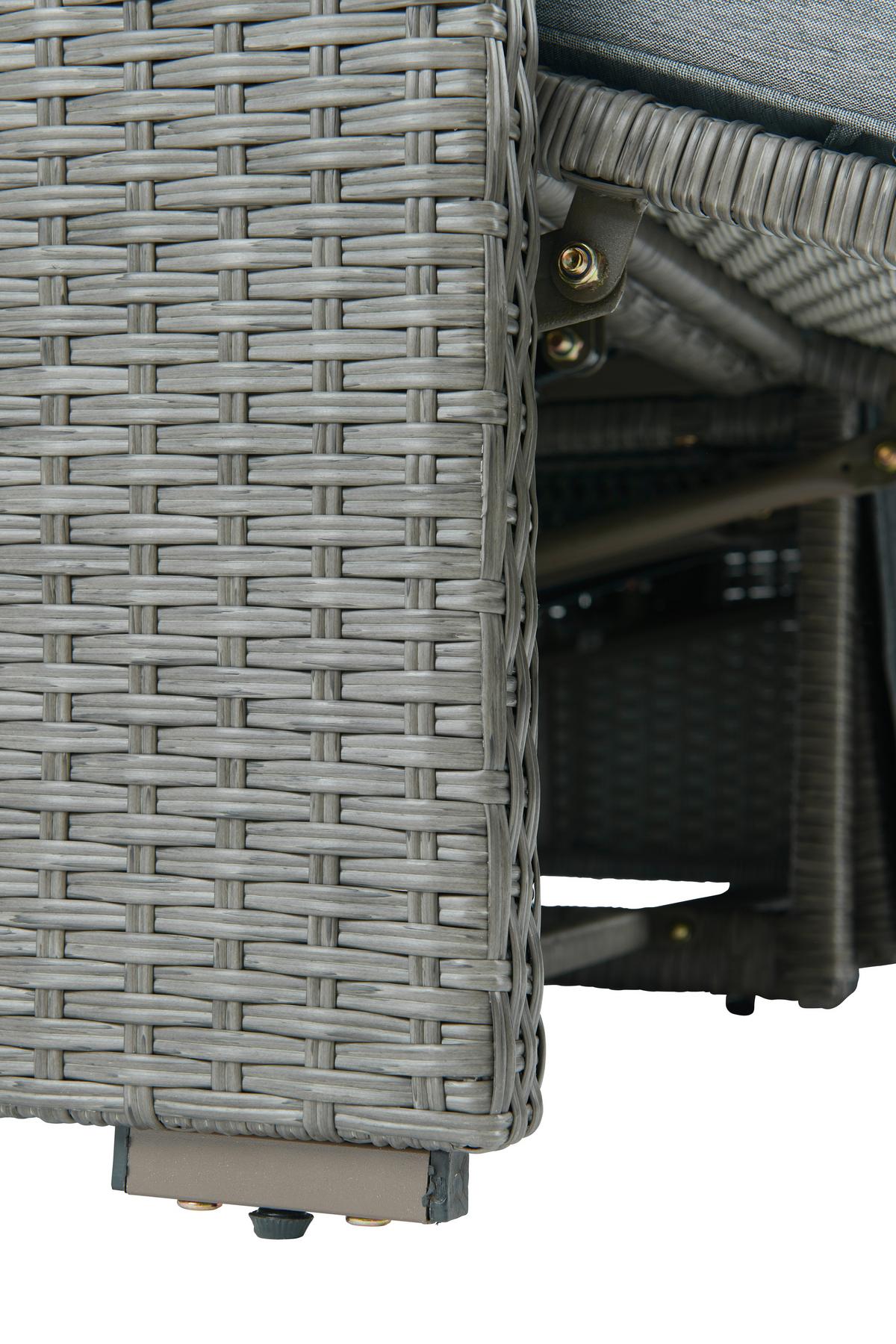 Lounge Garnitura Santander, Siva, 4-Delni Set - siva, Moderno, kovina/umetna masa - Beldano