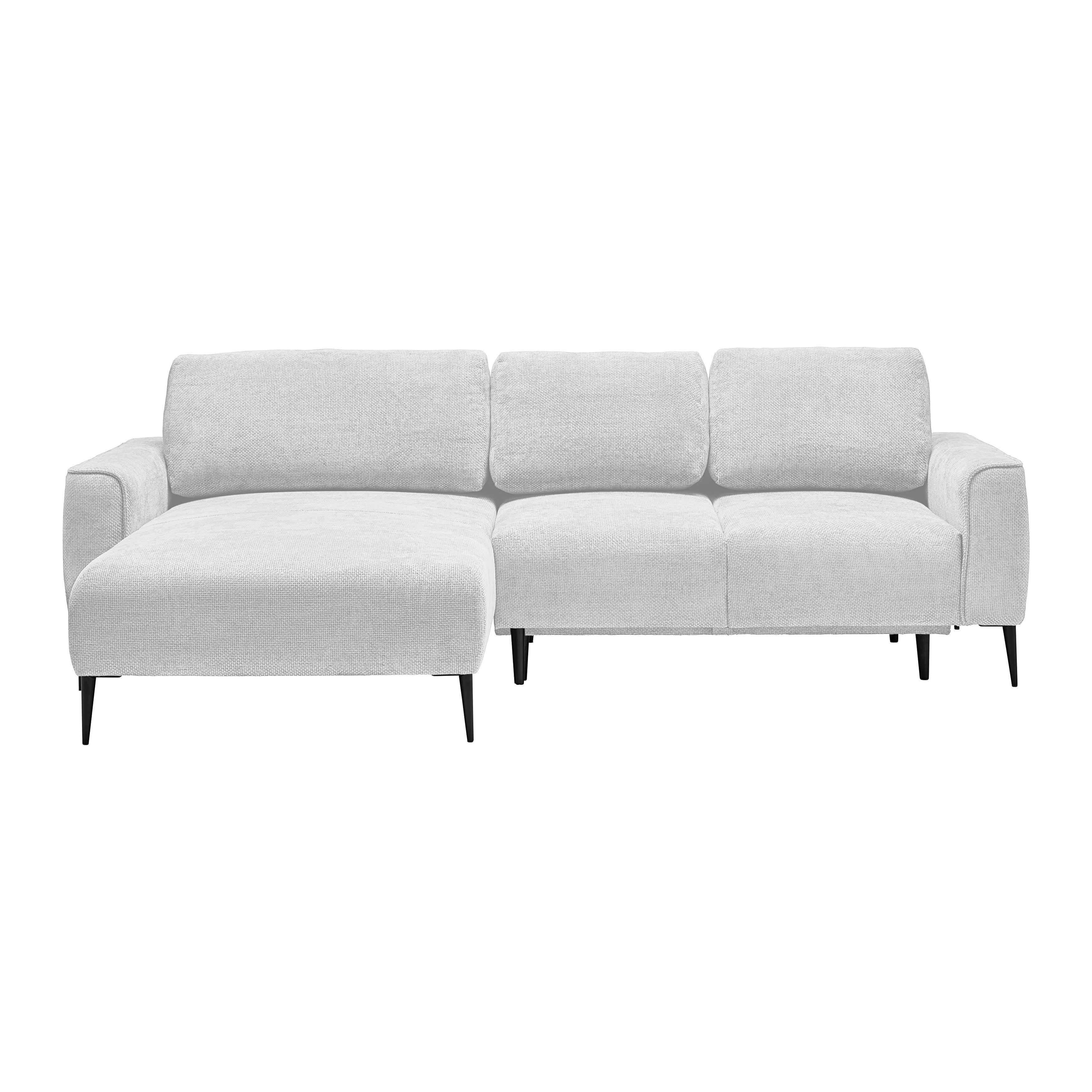 Ecksofa Custom Creme - Creme/Schwarz, MODERN, Textil/Metall (164/85/255cm) - Mömax