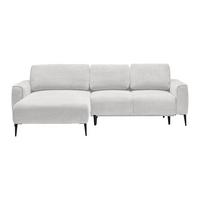Ecksofa Custom Creme - Creme/Schwarz, MODERN, Textil/Metall (164/85/255cm) - Mömax