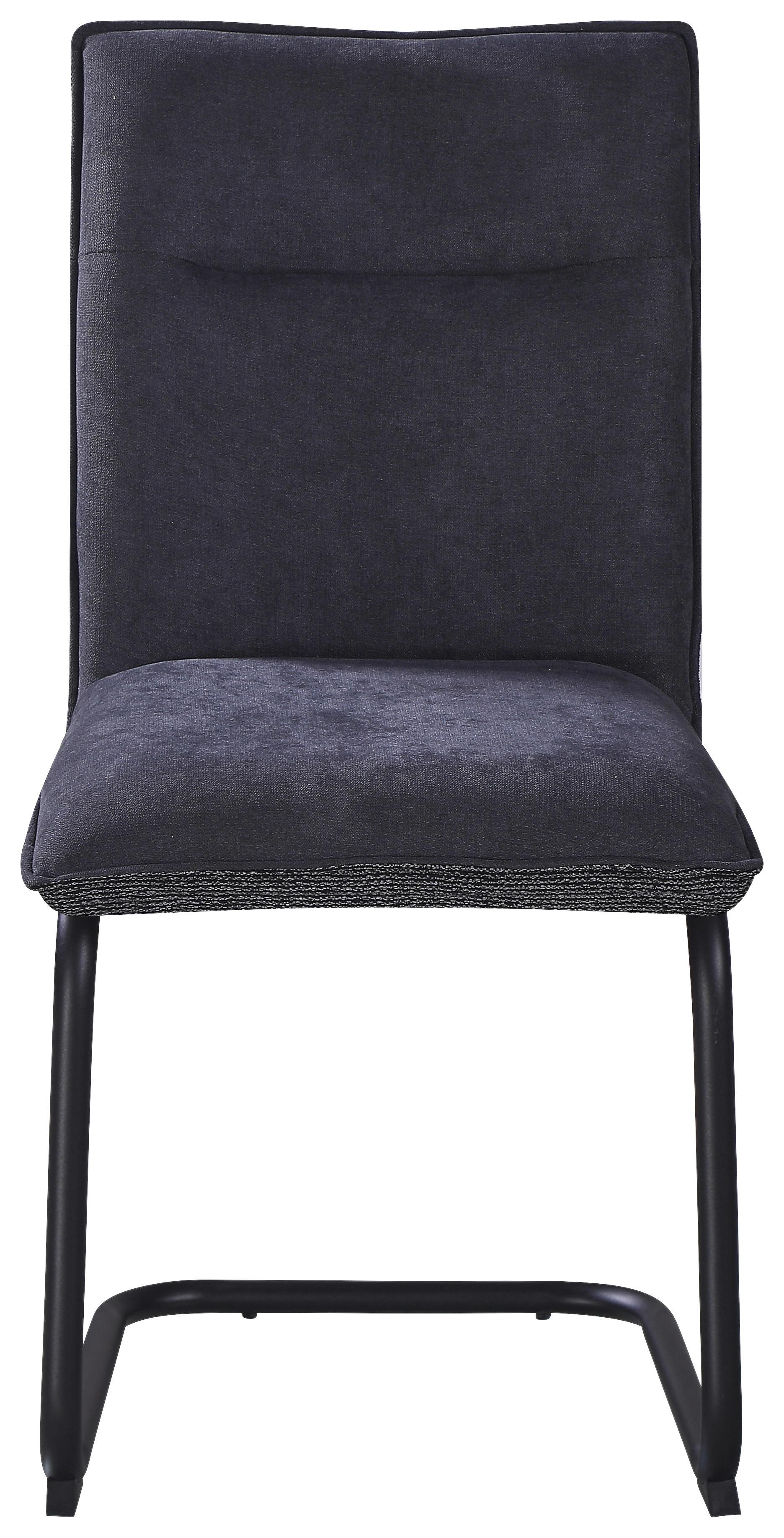 Stuhl Nova Grau/Schwarz - Schwarz/Grau, MODERN, Textil/Metall (61/47/89cm) - Premium Living
