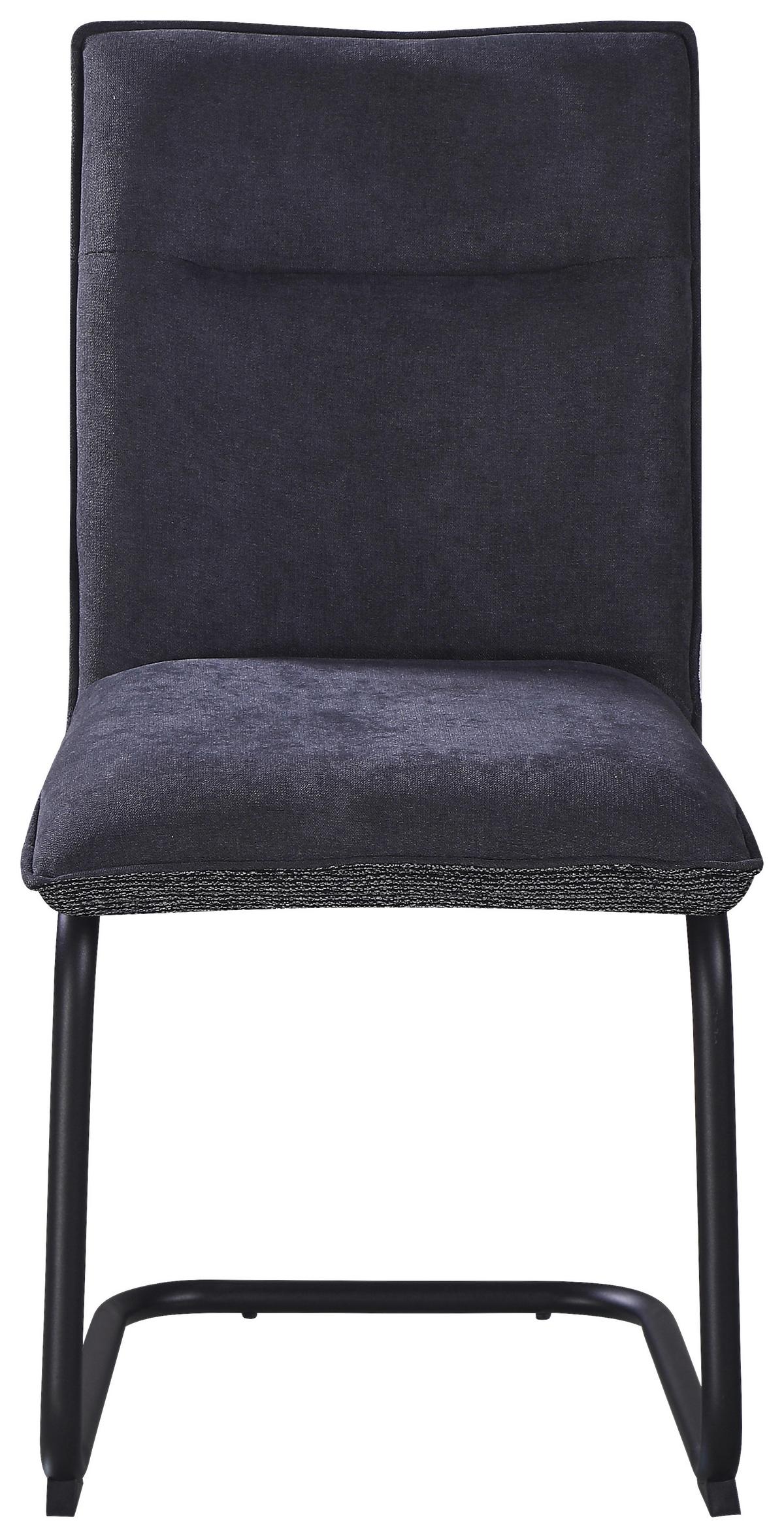 Stuhl Nova Grau/Schwarz - Schwarz/Grau, MODERN, Textil/Metall (61/47/89cm) - Premium Living