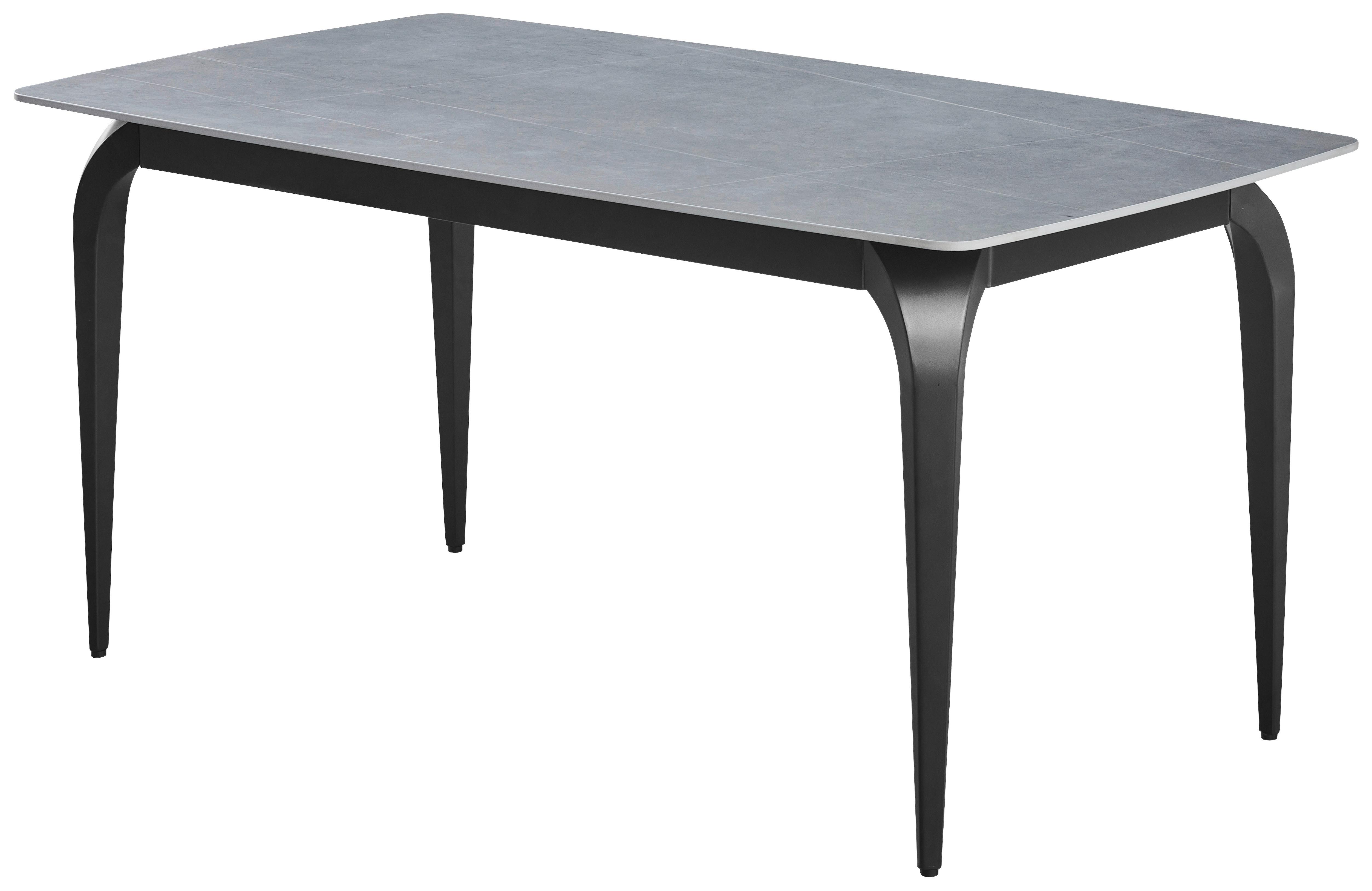 Jedilna Miza Ibiza, Keramika, Siva, 160x90 - siva/črna, Moderno, kovina/keramika (160/90/76cm)