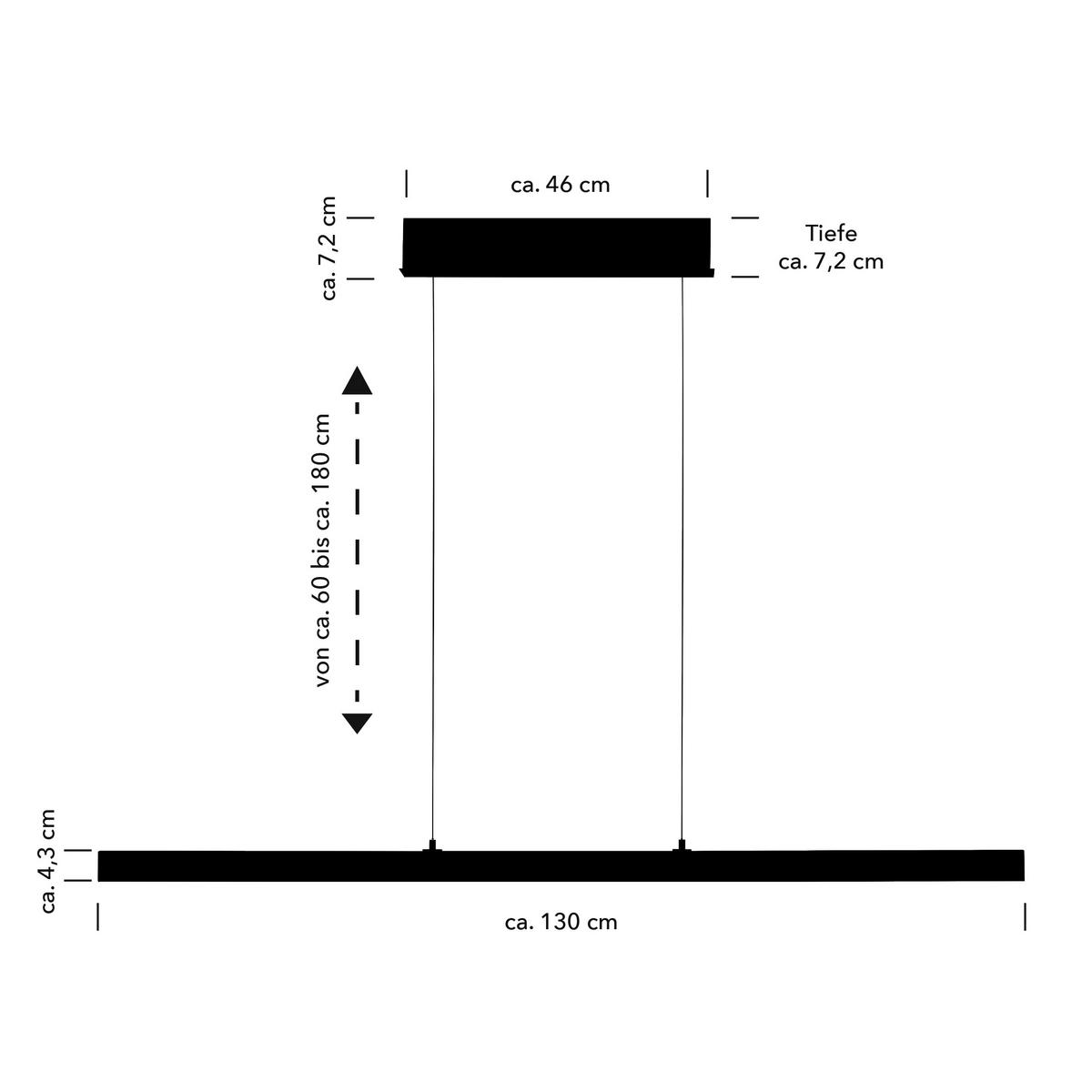 LAMPA WISZĄCA LED 20687/1-39 KARO - antracytowy, Design, metal (130/4,3/60-180cm) - Hell