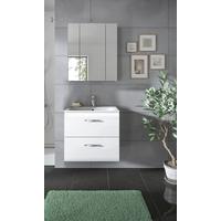 Badezimmer Ice 2-tlg. ca. 60 cm Weiß - Weiß Hochglanz/Silberfarben, MODERN, Keramik/Holzwerkstoff (60cm) - MID.YOU