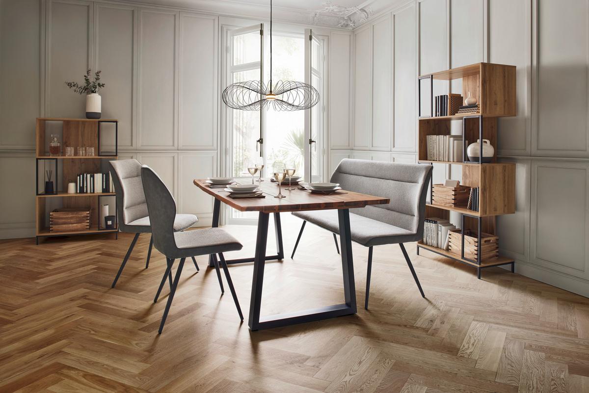 KRZESŁO EVA - czarny/szary, Modern, metal/drewno (49/91/59cm) - Bessagi Home