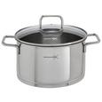 Kochtopf Frank aus Edelstahl ca. 2,9l - Klar/Silberfarben, KONVENTIONELL, Glas/Metall (20/11,5cm) - Premium Living Kochtopf Frank aus Edelstahl ca. 2,9l - Klar/Silberfarben, KONVENTIONELL, Glas/Metall (20/11,5cm) - Premium Living