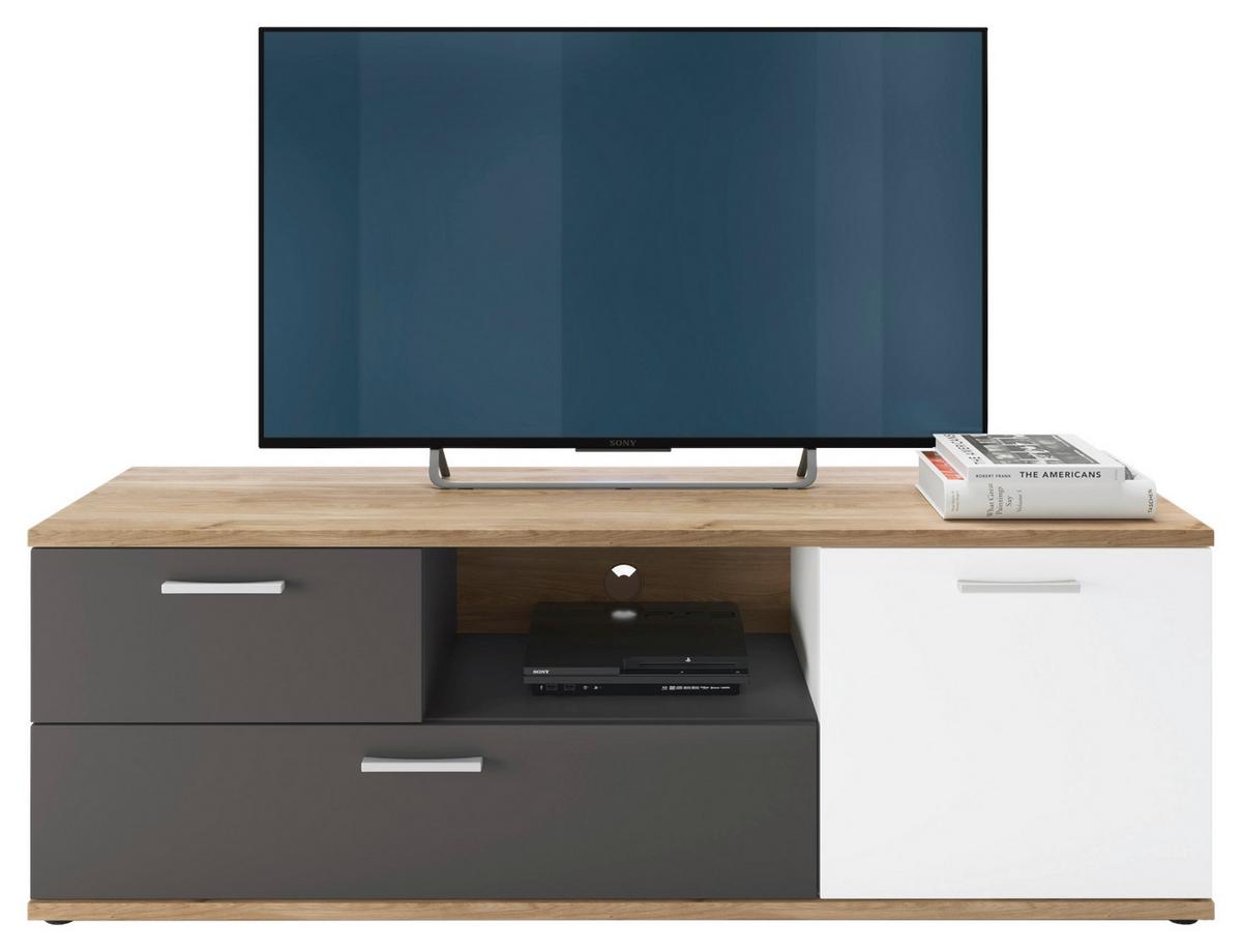 Tv Komoda Twenty - bijela/boje grafita, Moderno, drvni materijal/plastika (150/50,8/40cm) - Modern Living