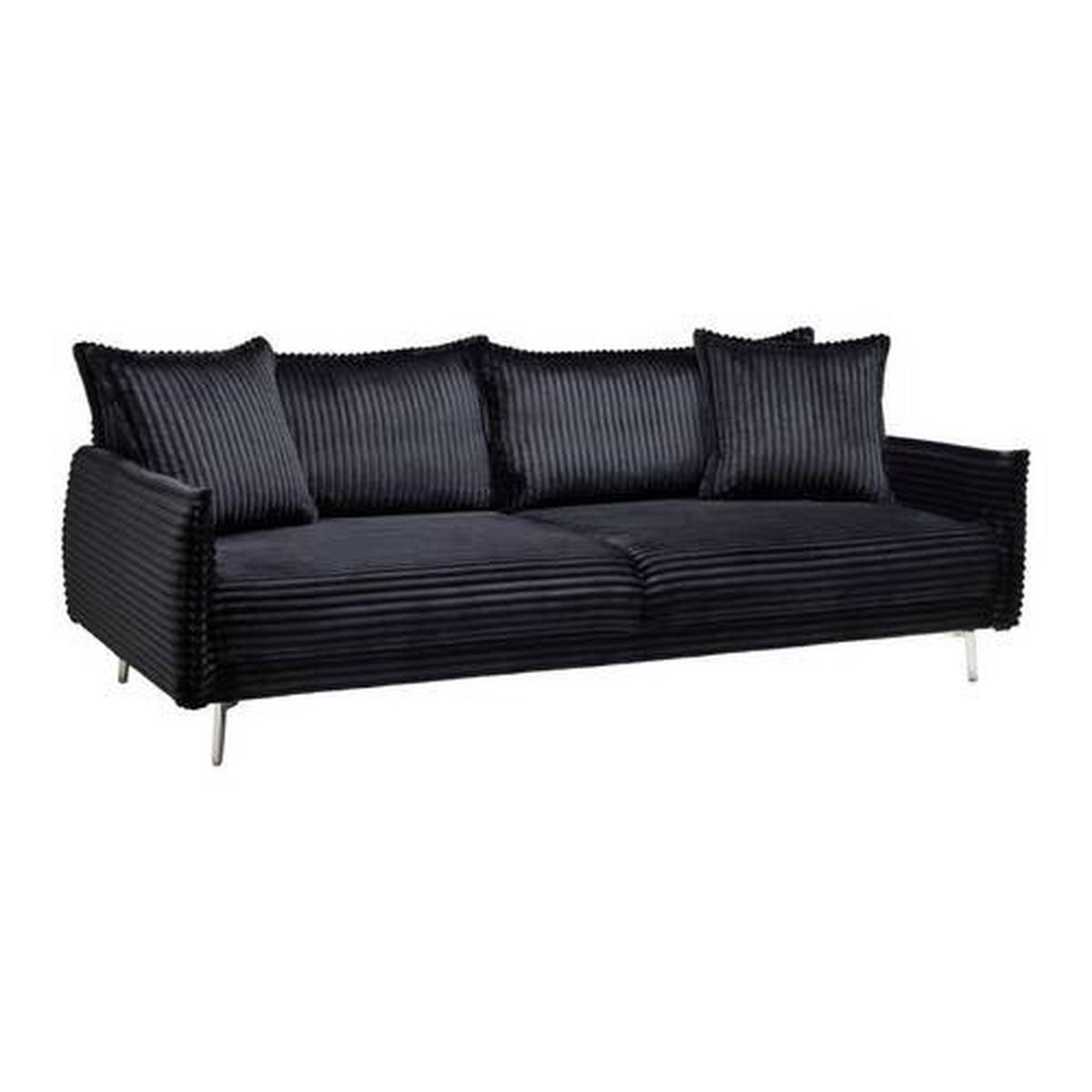Bigsofa Kiss Schwarz - Chromfarben/Schwarz, MODERN, Holz/Metall (241/90/117cm) - Mömax